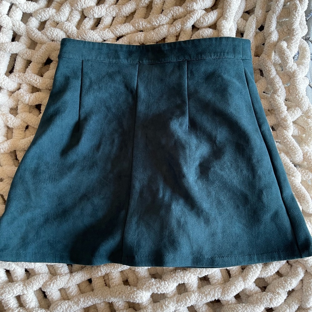 Blue velvet skirt.
